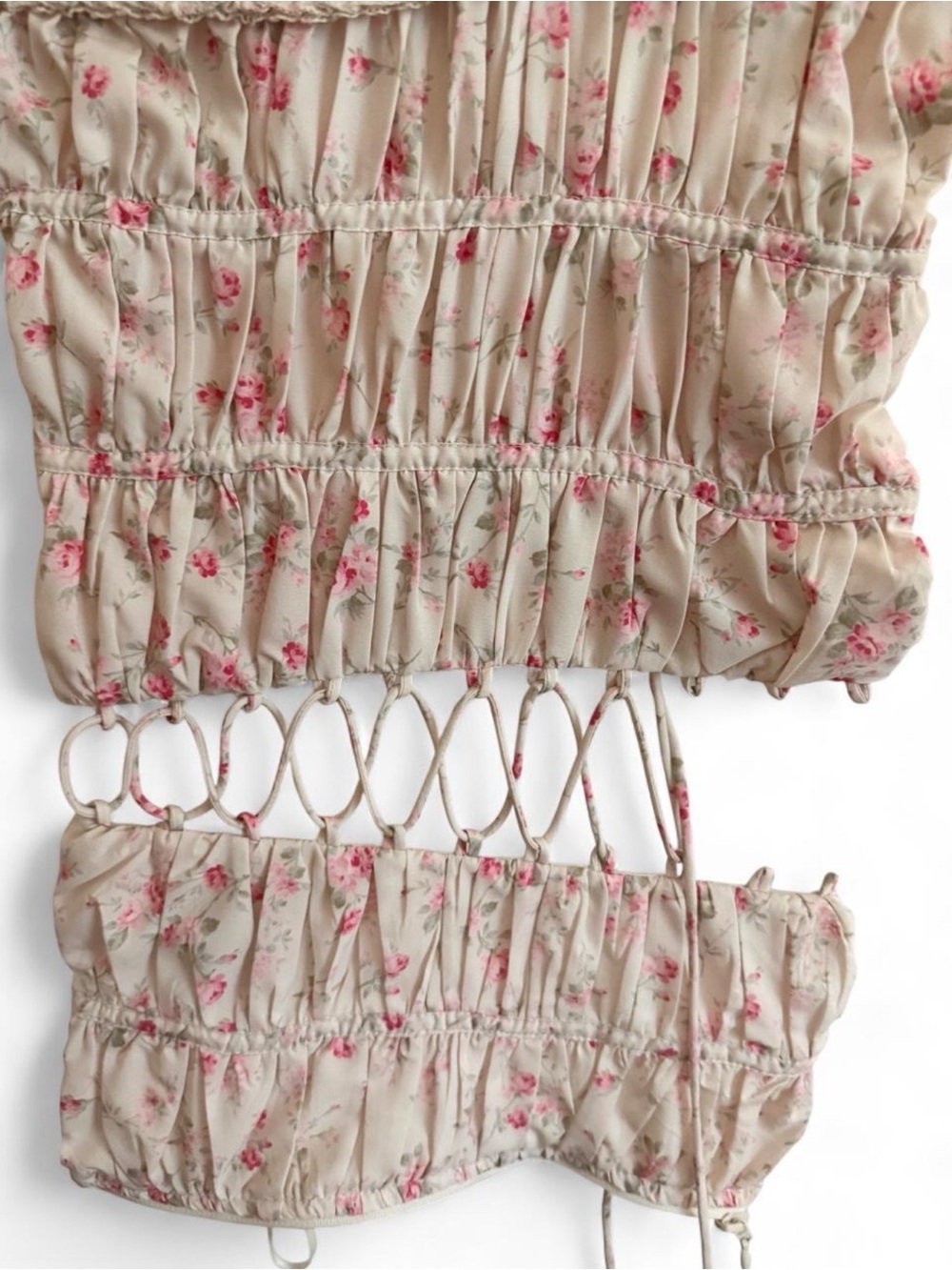 MABLE Cream Dress with Pink Floral Print - Picture 2 of 6